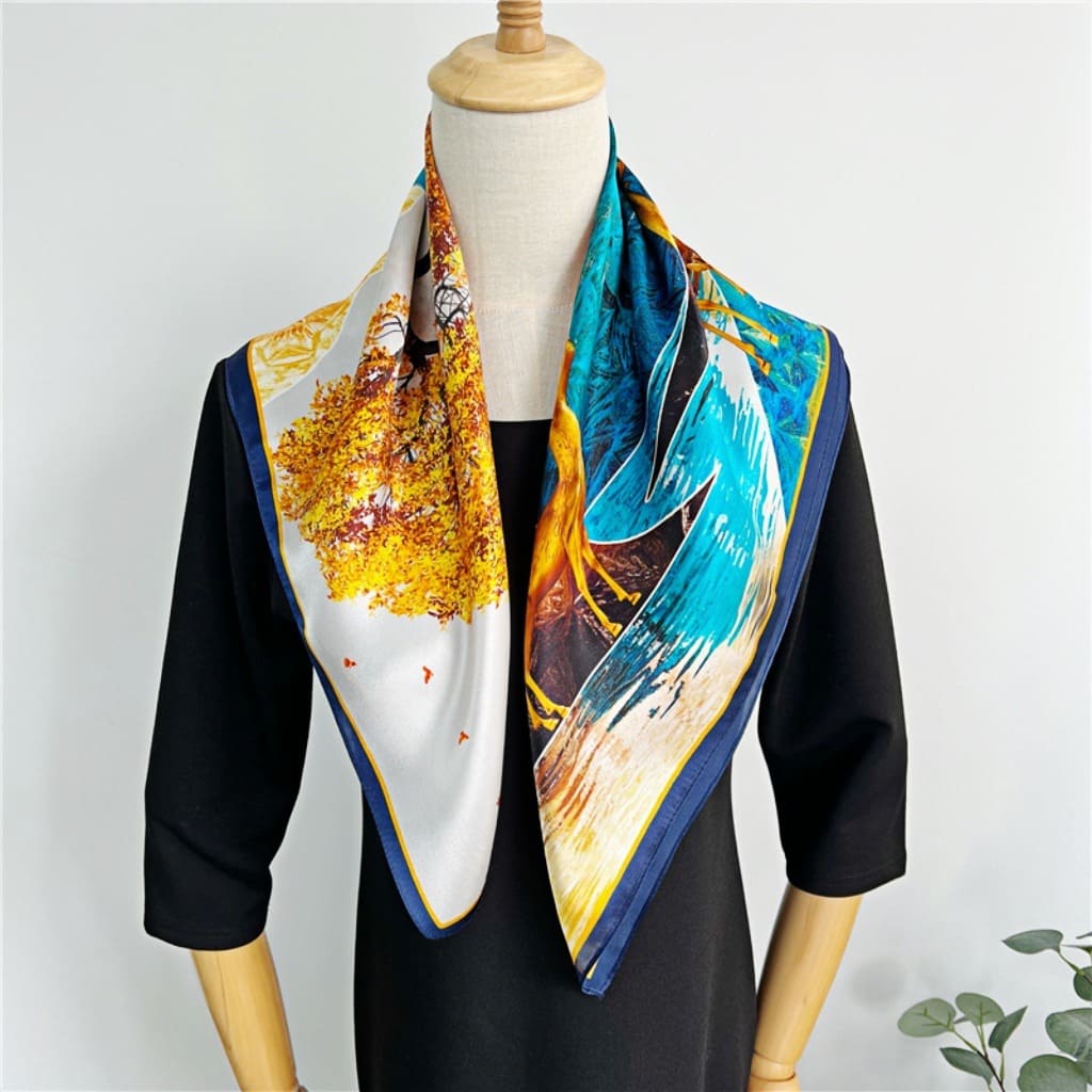 MaraSilk Pure Mulberry Silk Scarf - Square Crepe Satin MS223