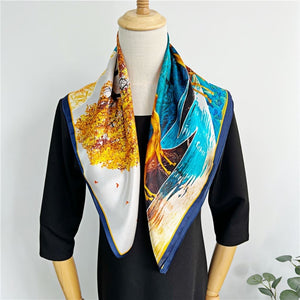 MaraSilk Pure Mulberry Silk Scarf - Square Crepe Satin MS223