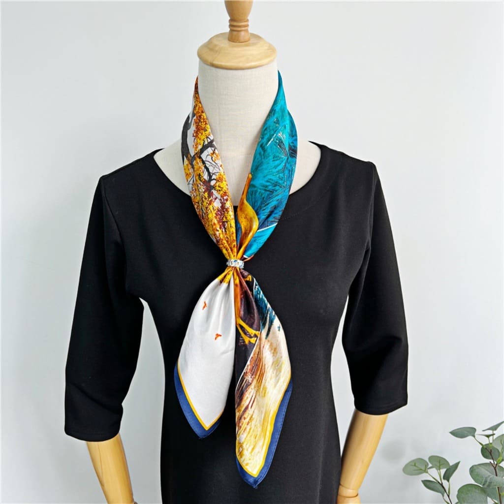 MaraSilk Pure Mulberry Silk Scarf - Square Crepe Satin MS223