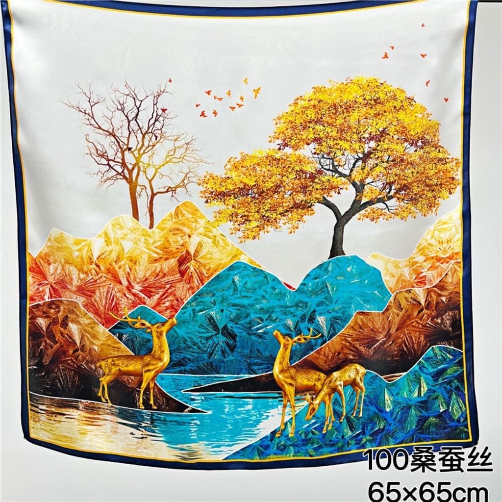 MaraSilk Pure Mulberry Silk Scarf - Square Crepe Satin MS223