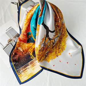 MaraSilk Pure Mulberry Silk Scarf - Square Crepe Satin MS223