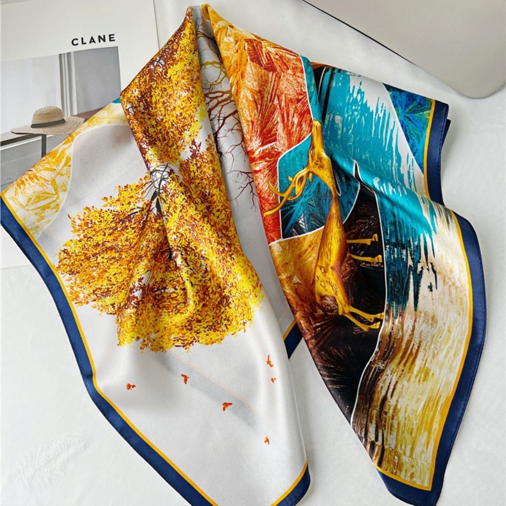 MaraSilk Pure Mulberry Silk Scarf - Square Crepe Satin MS223