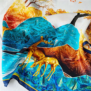 MaraSilk Pure Mulberry Silk Scarf - Square Crepe Satin MS223