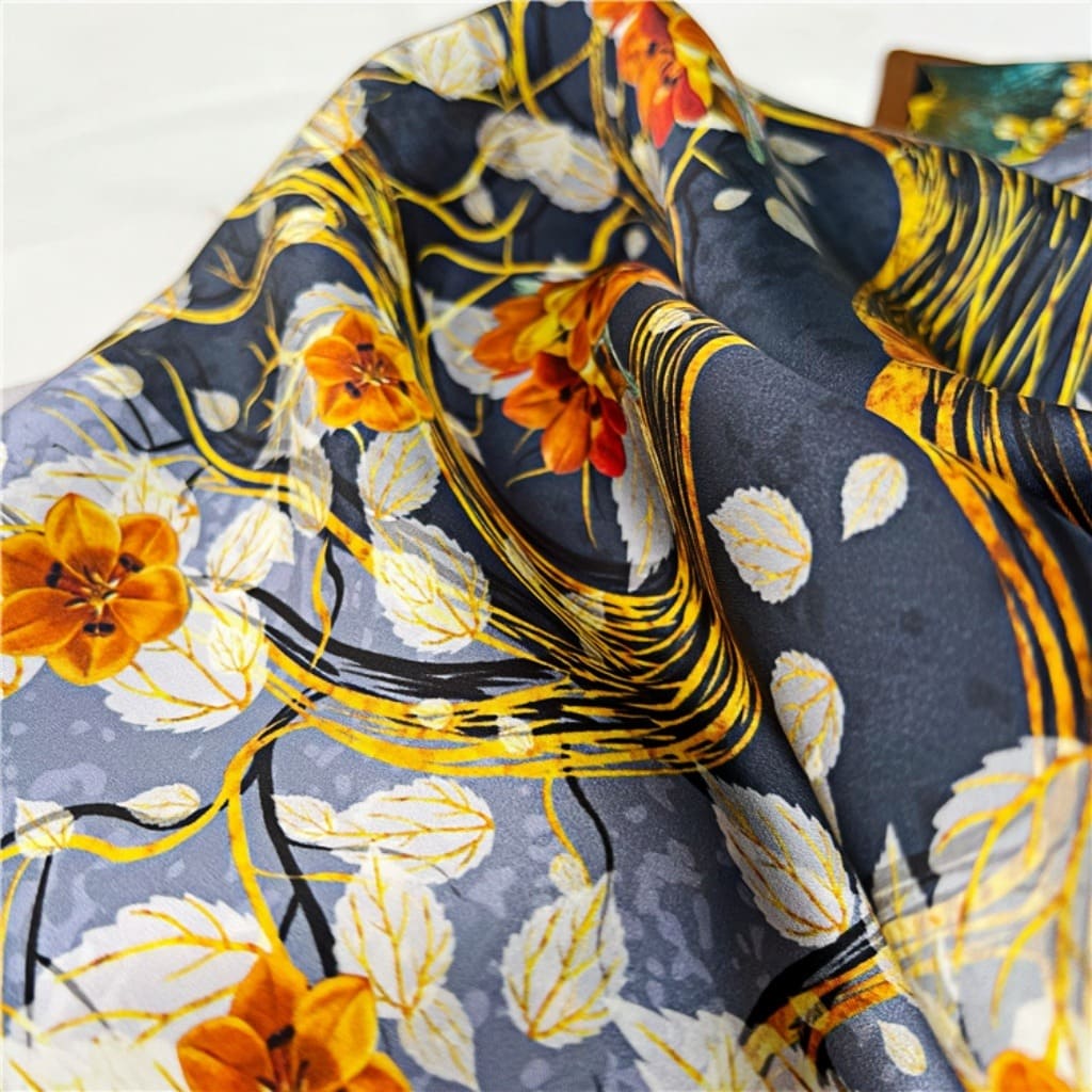 MaraSilk Pure Mulberry Silk Scarf - Square Crepe Satin MS224