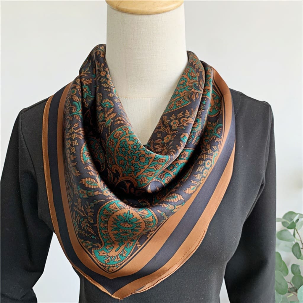 MaraSilk Pure Mulberry Silk Scarf - Square Crepe Satin MS228