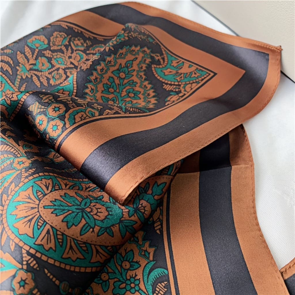 MaraSilk Pure Mulberry Silk Scarf - Square Crepe Satin MS228