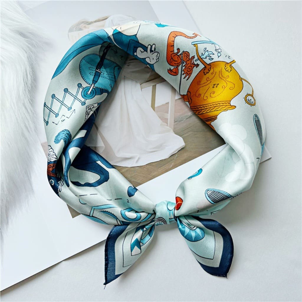 MaraSilk Pure Mulberry Silk Scarf Square Crepe Satin MS23-1