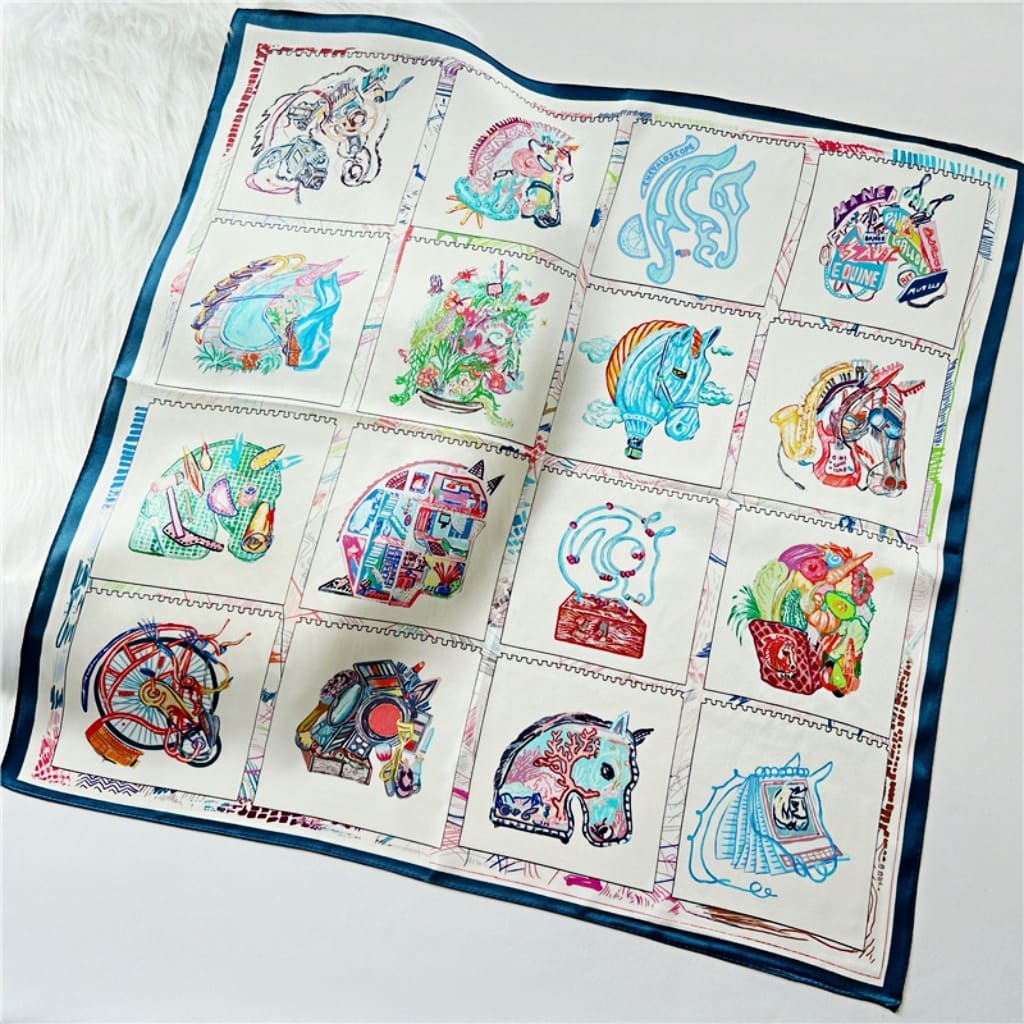 MaraSilk Pure Mulberry Silk Scarf Square Crepe Satin MS23-12