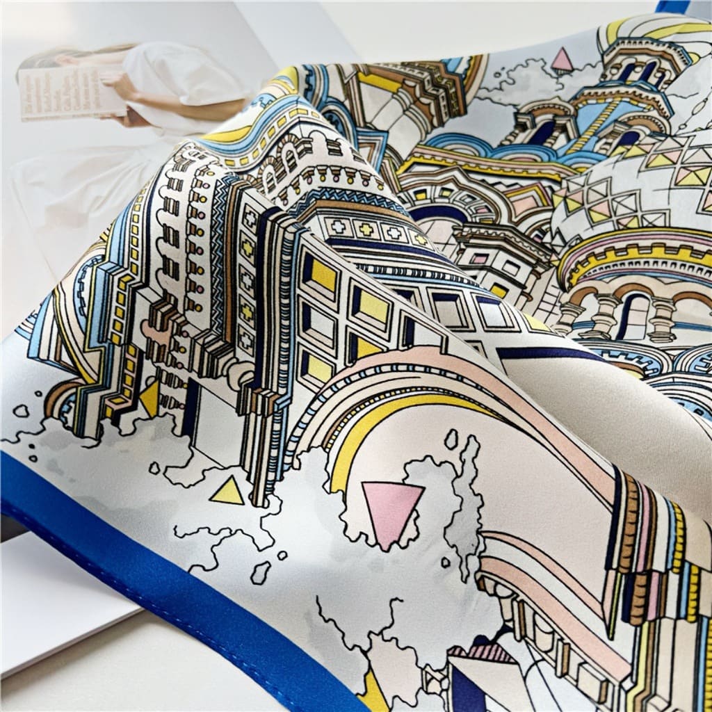 MaraSilk Pure Mulberry Silk Scarf Square Crepe Satin MS23-14