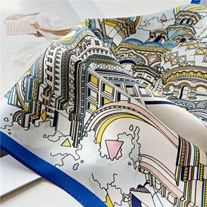 MaraSilk Pure Mulberry Silk Scarf Square Crepe Satin MS23-14