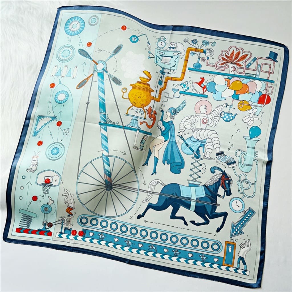 MaraSilk Pure Mulberry Silk Scarf Square Crepe Satin MS23-3