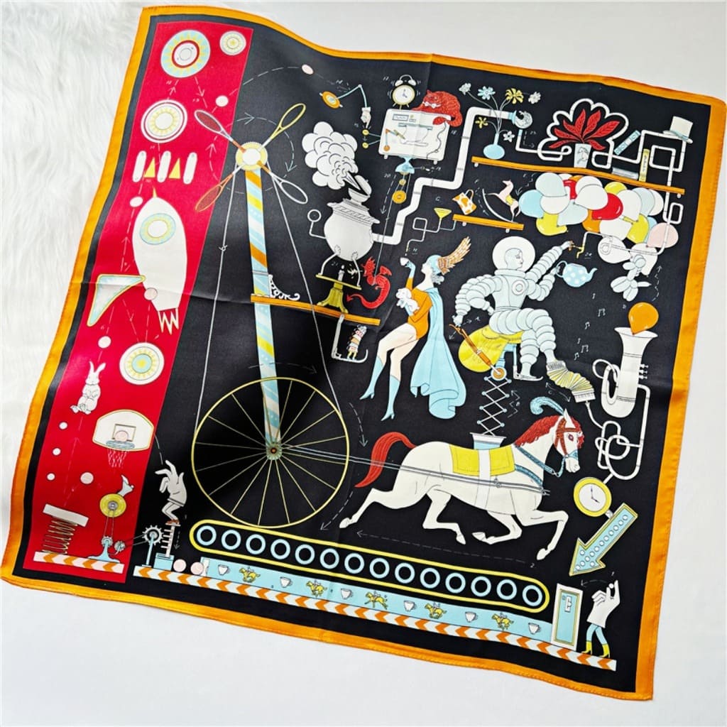 MaraSilk Pure Mulberry Silk Scarf Square Crepe Satin MS23-6