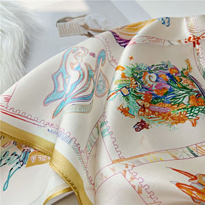 MaraSilk Pure Mulberry Silk Scarf Square Crepe Satin MS23-8