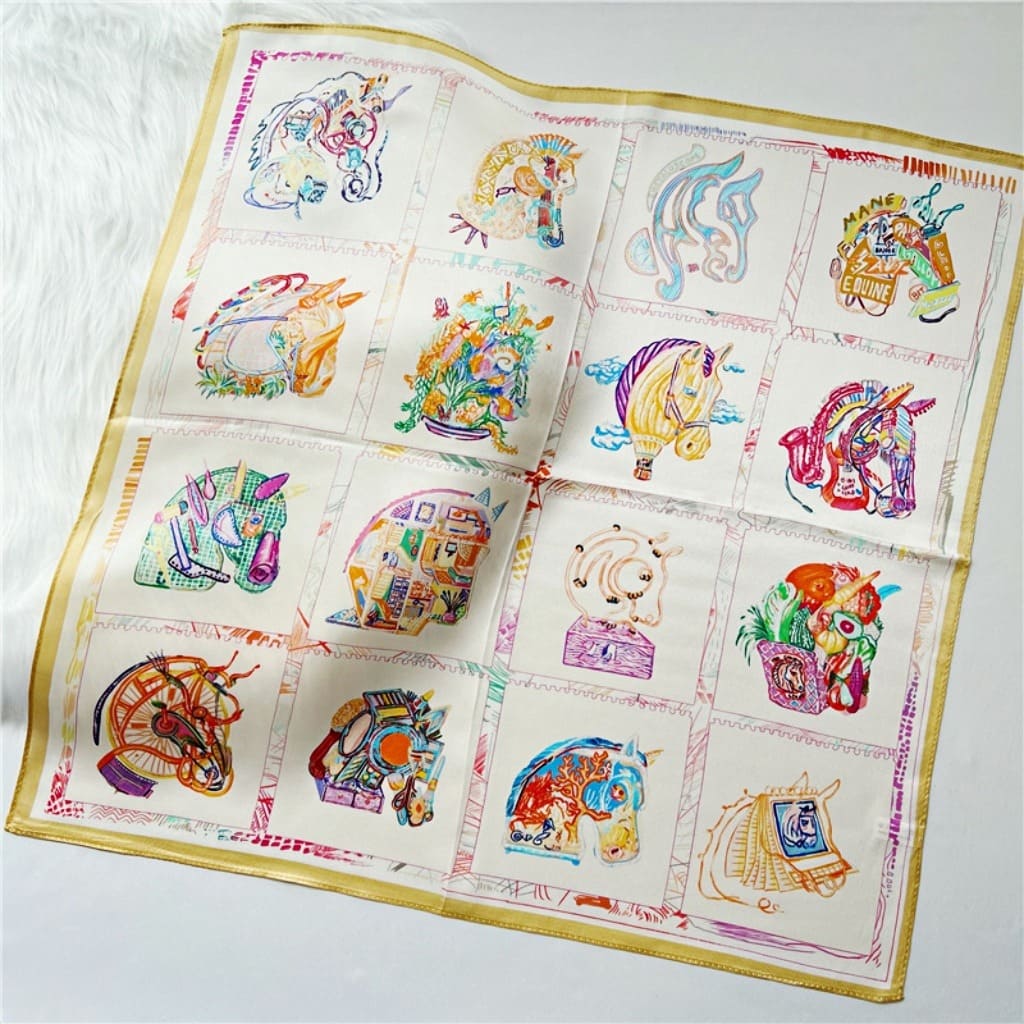 MaraSilk Pure Mulberry Silk Scarf Square Crepe Satin MS23-9