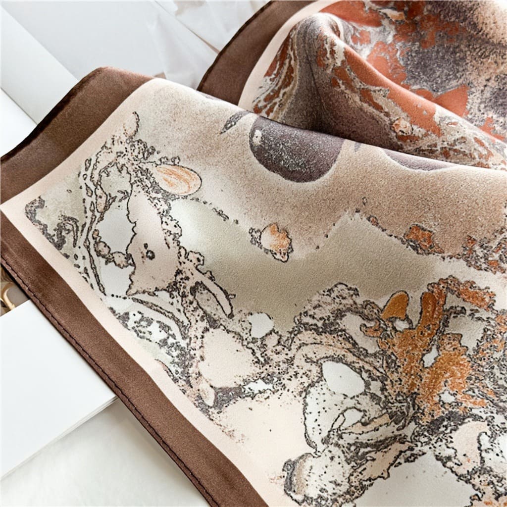 MaraSilk Pure Mulberry Silk Scarf Square Crepe Satin MS24-11