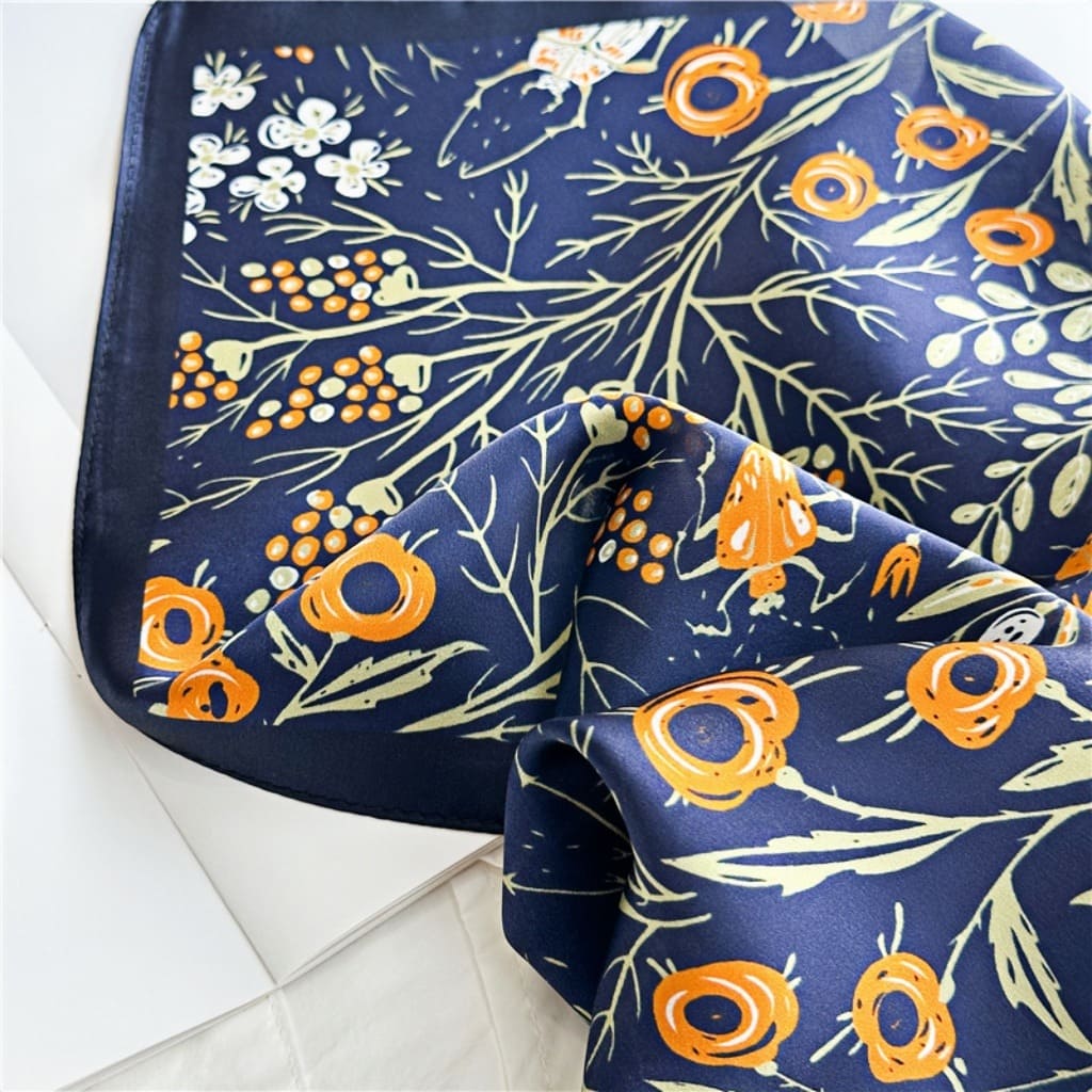 MaraSilk Pure Mulberry Silk Scarf Square Crepe Satin MS24-15