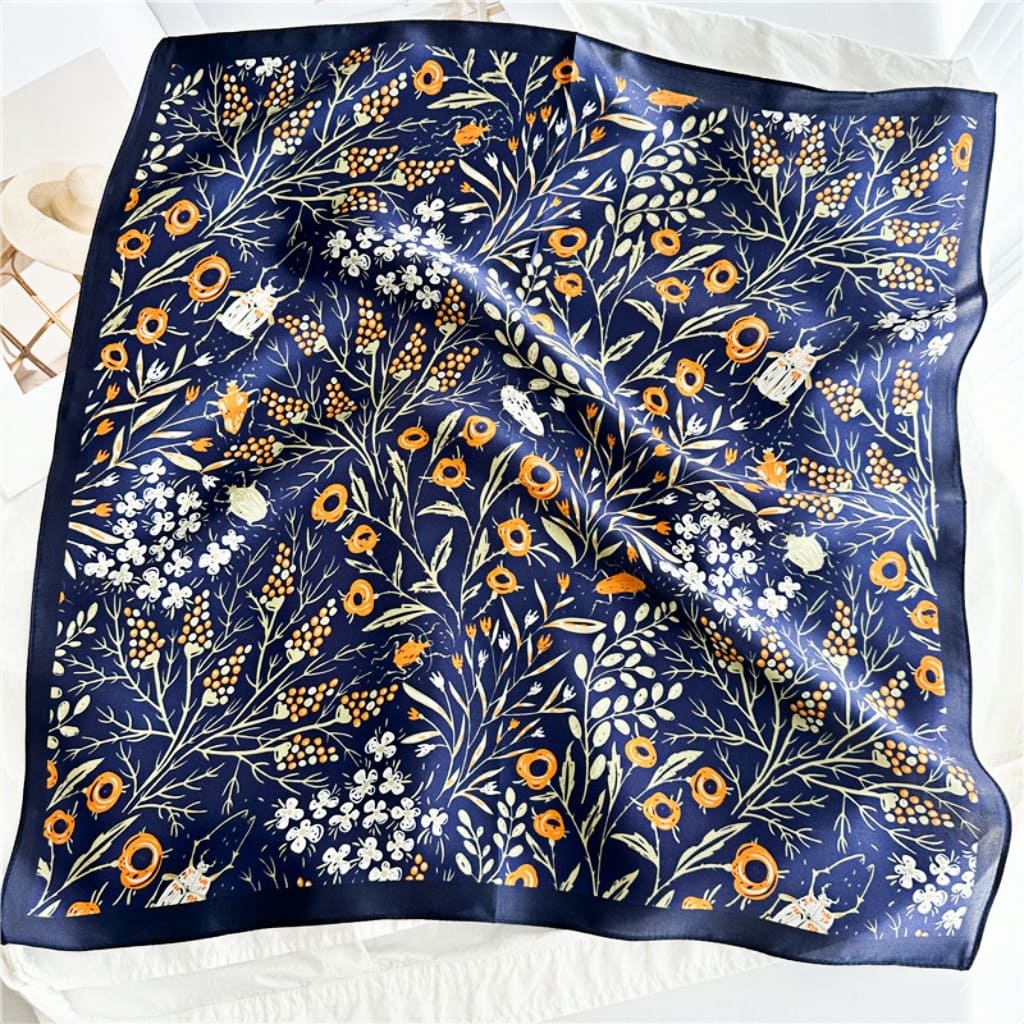 MaraSilk Pure Mulberry Silk Scarf Square Crepe Satin MS24-16