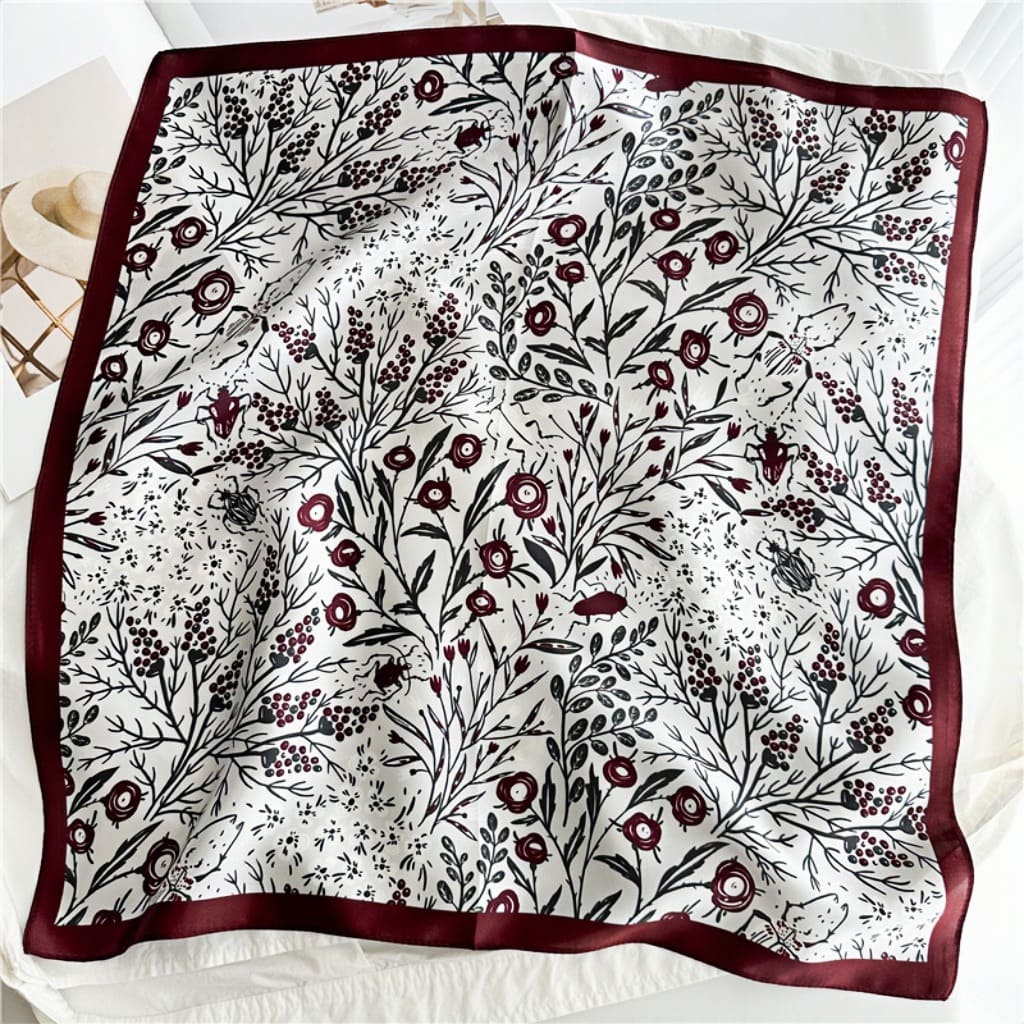 MaraSilk Pure Mulberry Silk Scarf Square Crepe Satin MS24-20