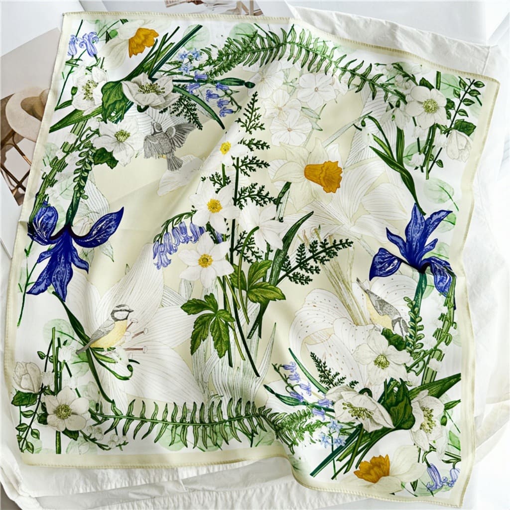 MaraSilk Pure Mulberry Silk Scarf Square Crepe Satin MS24-4