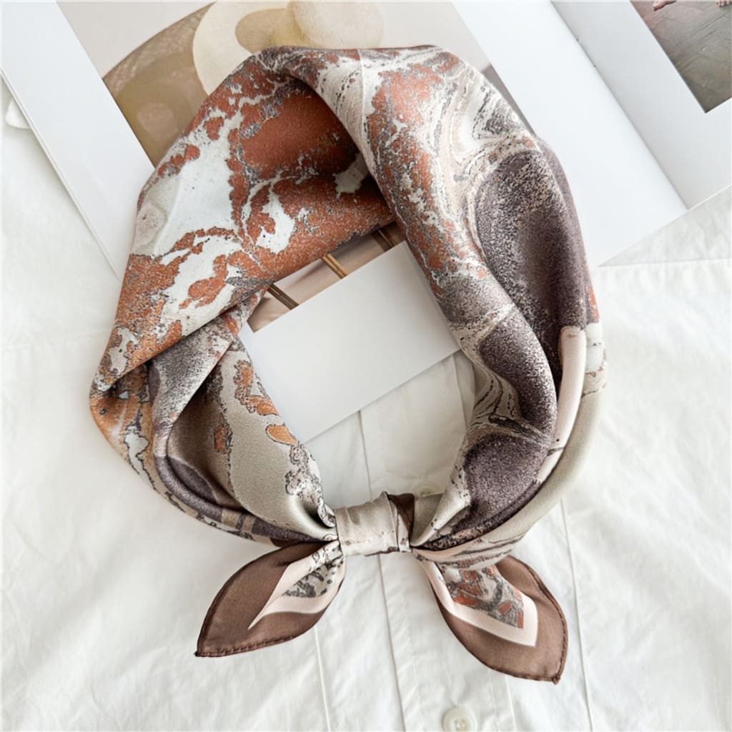 MaraSilk Pure Mulberry Silk Scarf Square Crepe Satin MS24-9