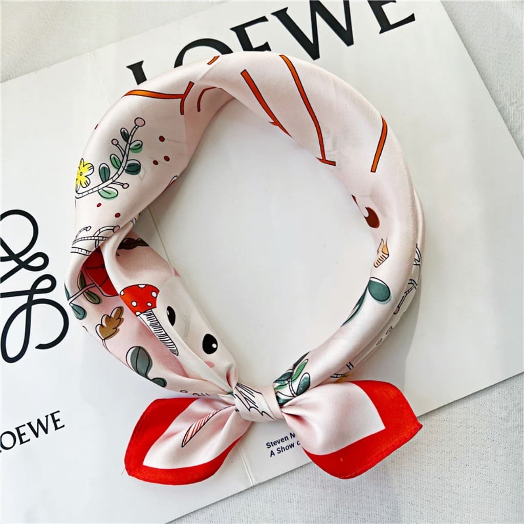 MaraSilk Pure Mulberry Silk Scarf Square Crepe Satin MS25-12