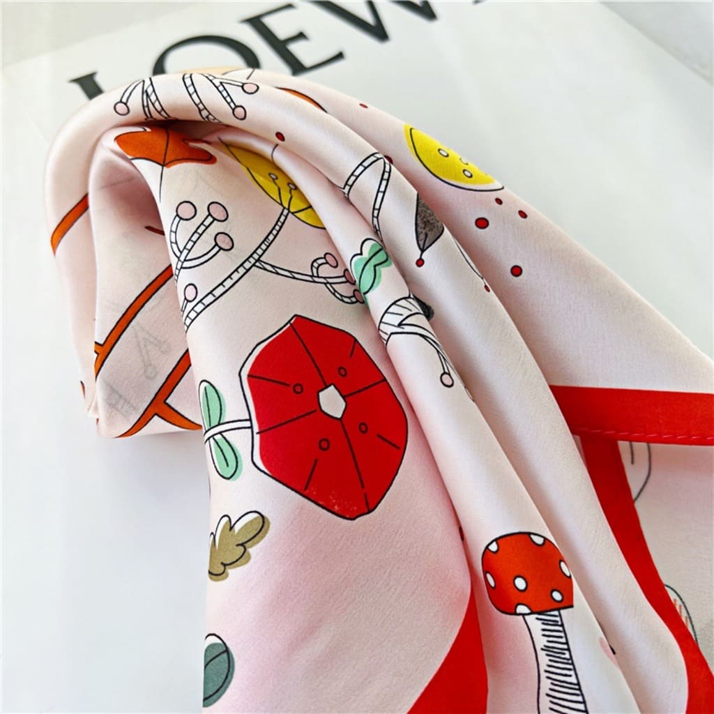 MaraSilk Pure Mulberry Silk Scarf Square Crepe Satin MS25-13