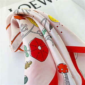 MaraSilk Pure Mulberry Silk Scarf Square Crepe Satin MS25-13