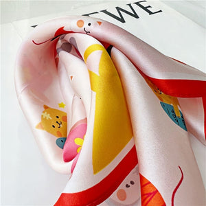 MaraSilk Pure Mulberry Silk Scarf Square Crepe Satin MS25-16