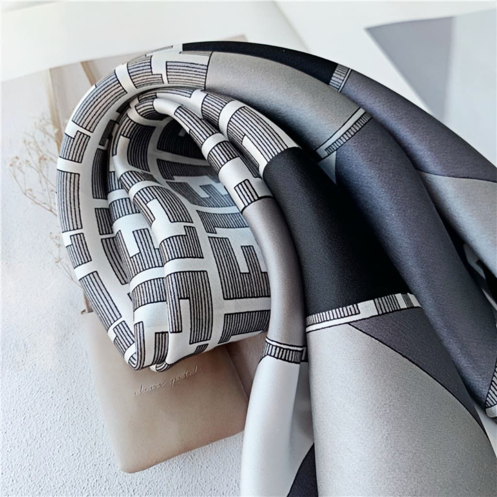 MaraSilk Pure Mulberry Silk Scarf Square Crepe Satin MS26-2