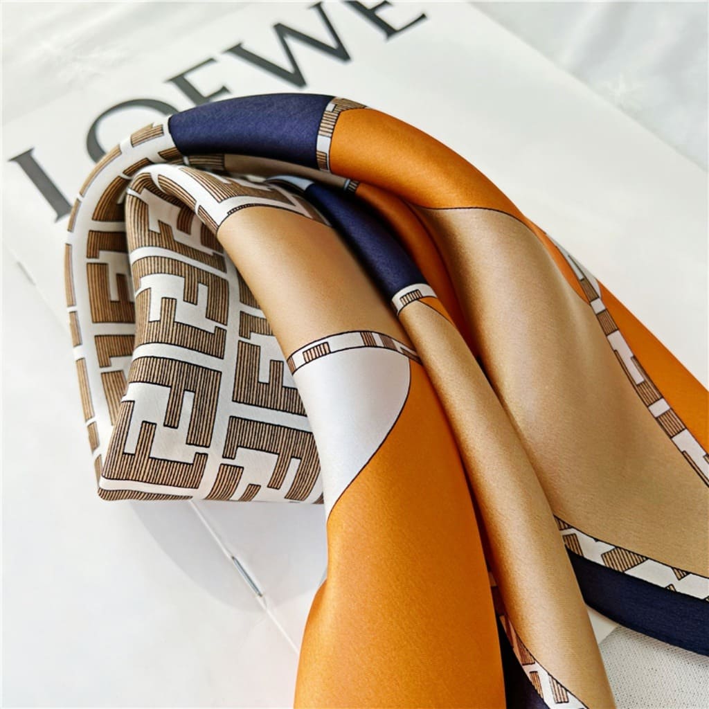 MaraSilk Pure Mulberry Silk Scarf Square Crepe Satin MS26-5