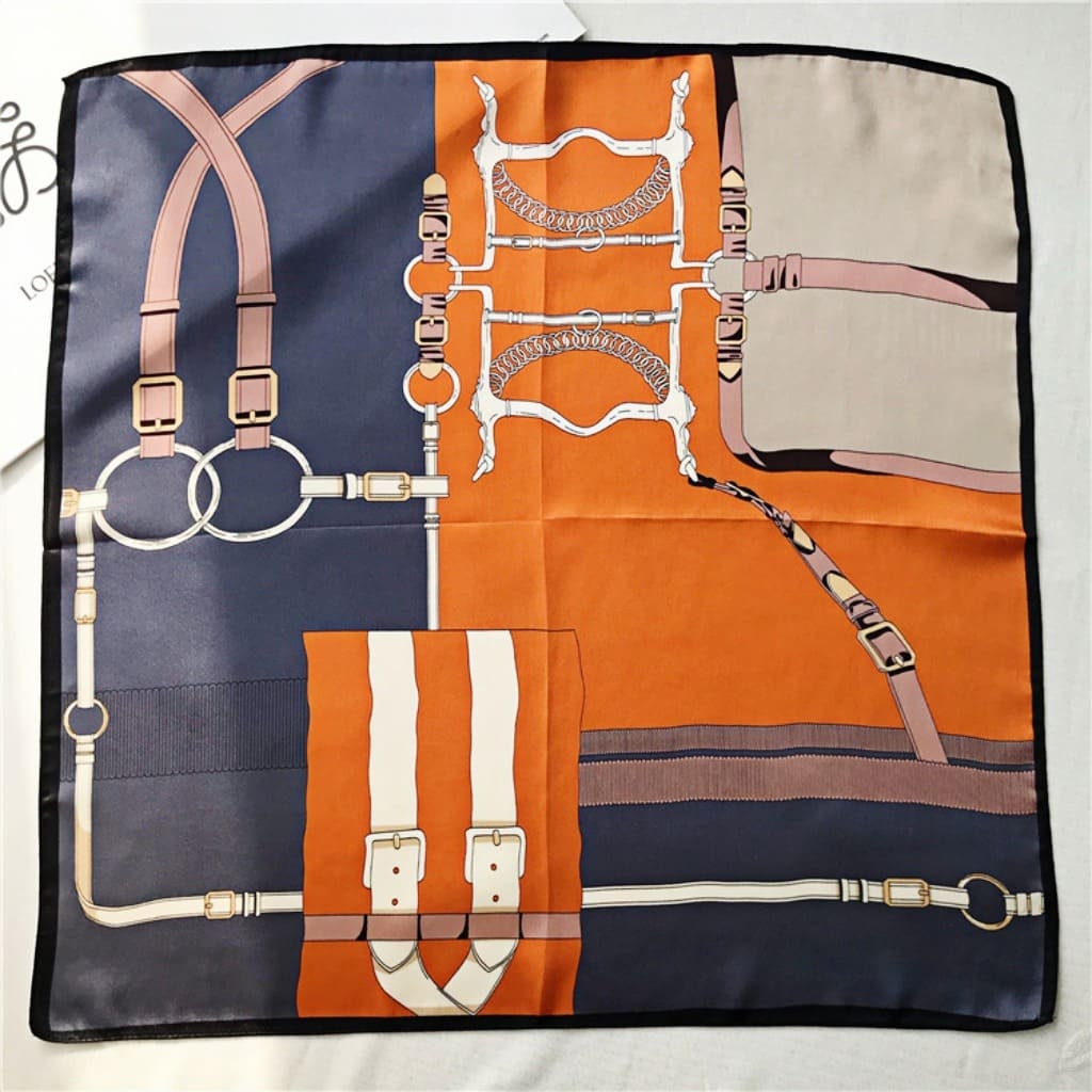 MaraSilk Pure Mulberry Silk Scarf Square Crepe Satin MS27-3