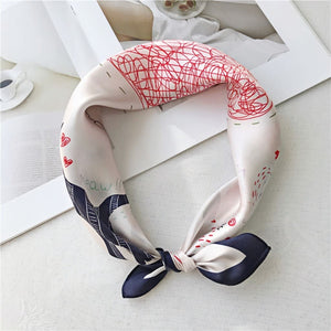 MaraSilk Pure Mulberry Silk Scarf Square Crepe Satin MS27-4