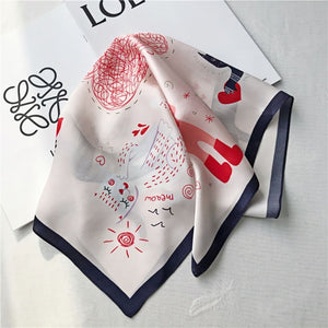 MaraSilk Pure Mulberry Silk Scarf Square Crepe Satin MS27-5