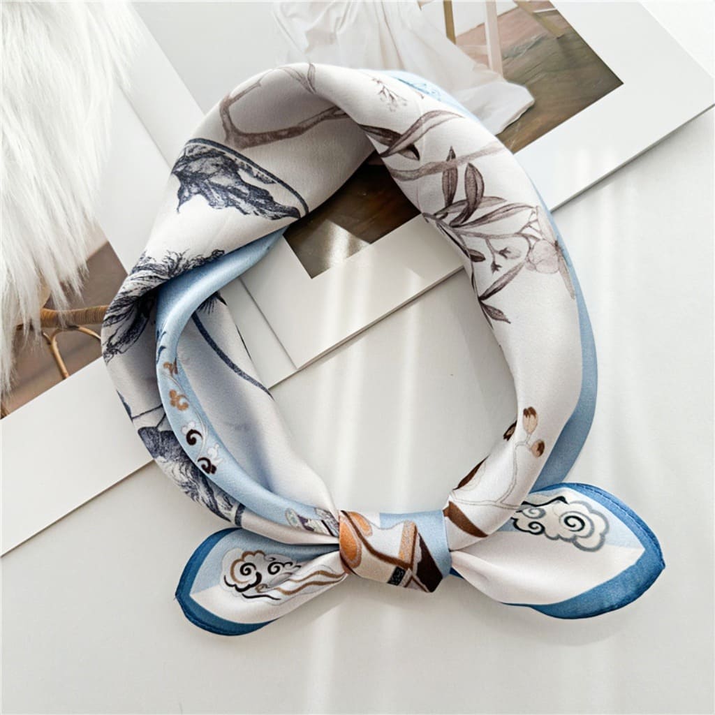 MaraSilk Pure Mulberry Silk Scarf Square Crepe Satin MS28-1