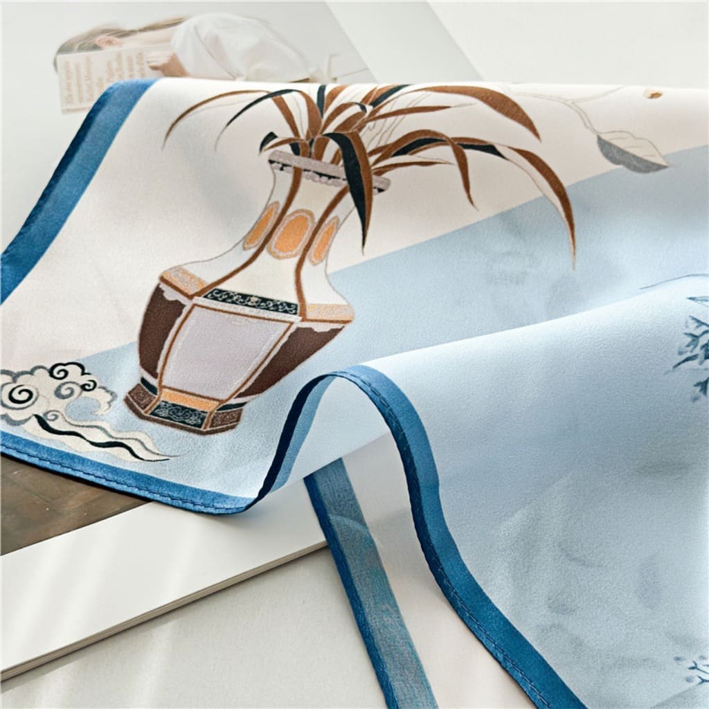 MaraSilk Pure Mulberry Silk Scarf Square Crepe Satin MS28-3