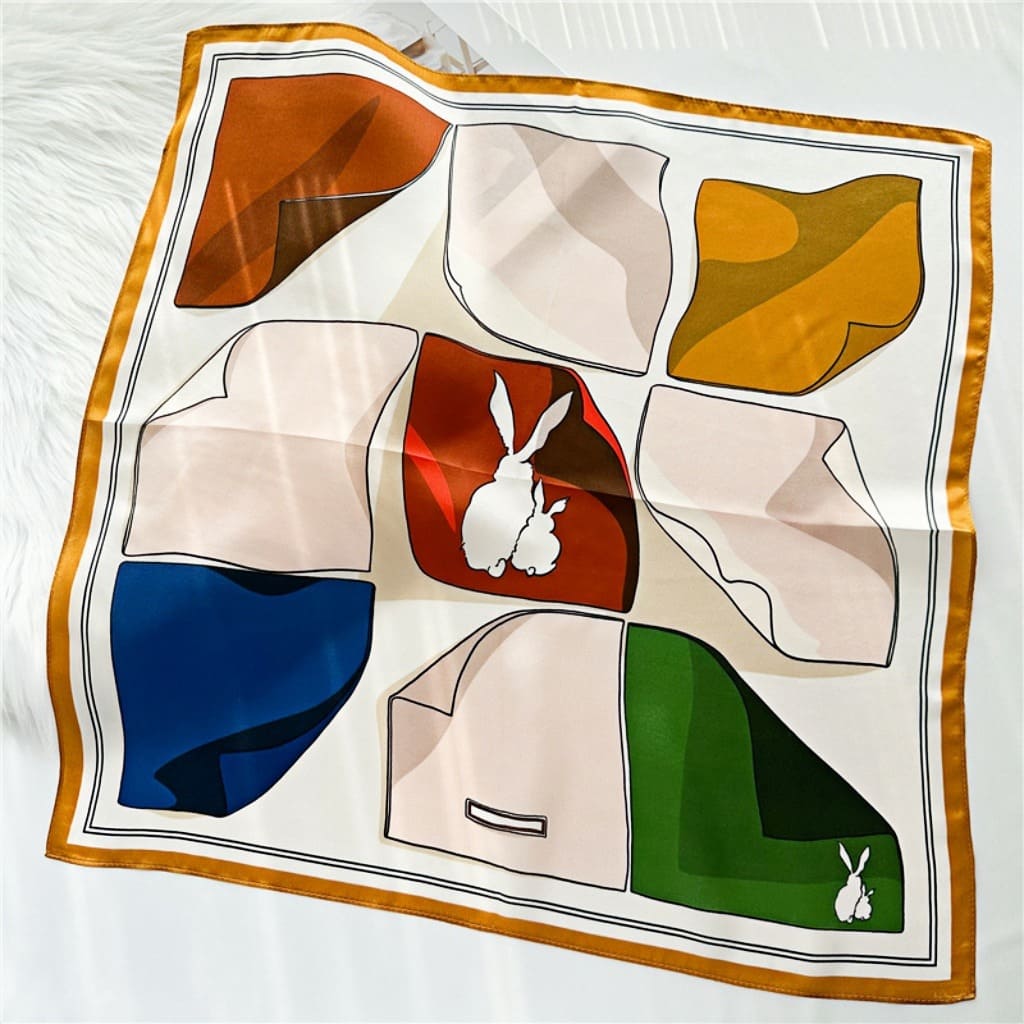 MaraSilk Pure Mulberry Silk Scarf Square Crepe Satin MS28-8