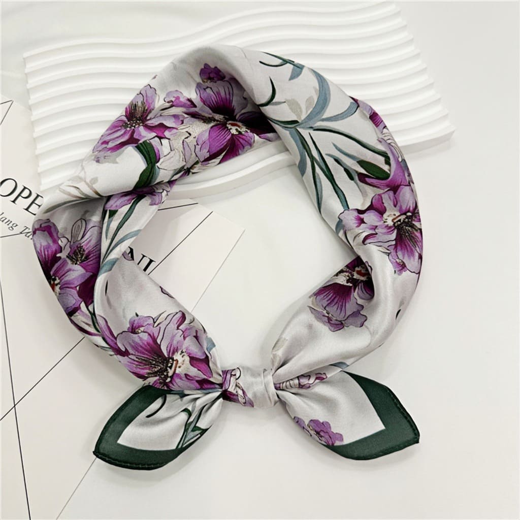 MaraSilk Pure Mulberry Silk Scarf Square Crepe Satin MS29-1