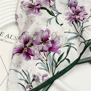 MaraSilk Pure Mulberry Silk Scarf Square Crepe Satin MS29-2