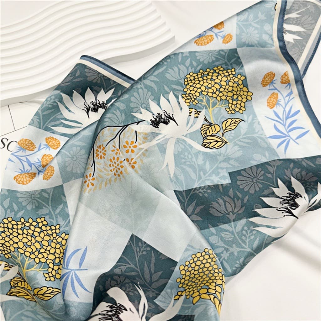 MaraSilk Pure Mulberry Silk Scarf Square Crepe Satin MS29-22