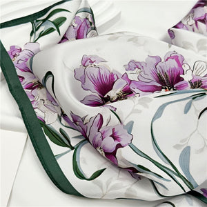 MaraSilk Pure Mulberry Silk Scarf Square Crepe Satin MS29-3