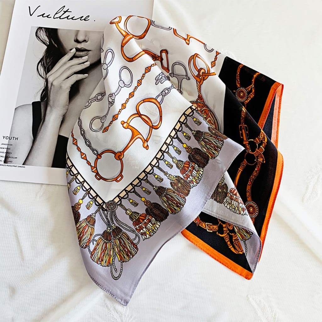 MaraSilk Pure Mulberry Silk Scarf Square Crepe Satin MS30-3