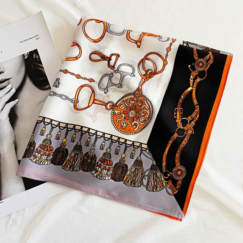 MaraSilk Pure Mulberry Silk Scarf Square Crepe Satin MS30-5