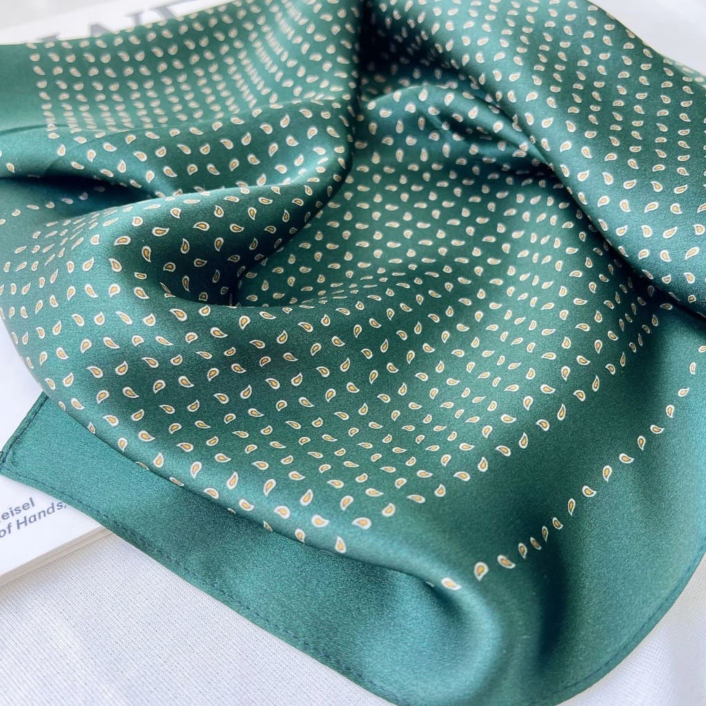 MaraSilk Pure Mulberry Silk Scarf Square Crepe Satin MS32-14