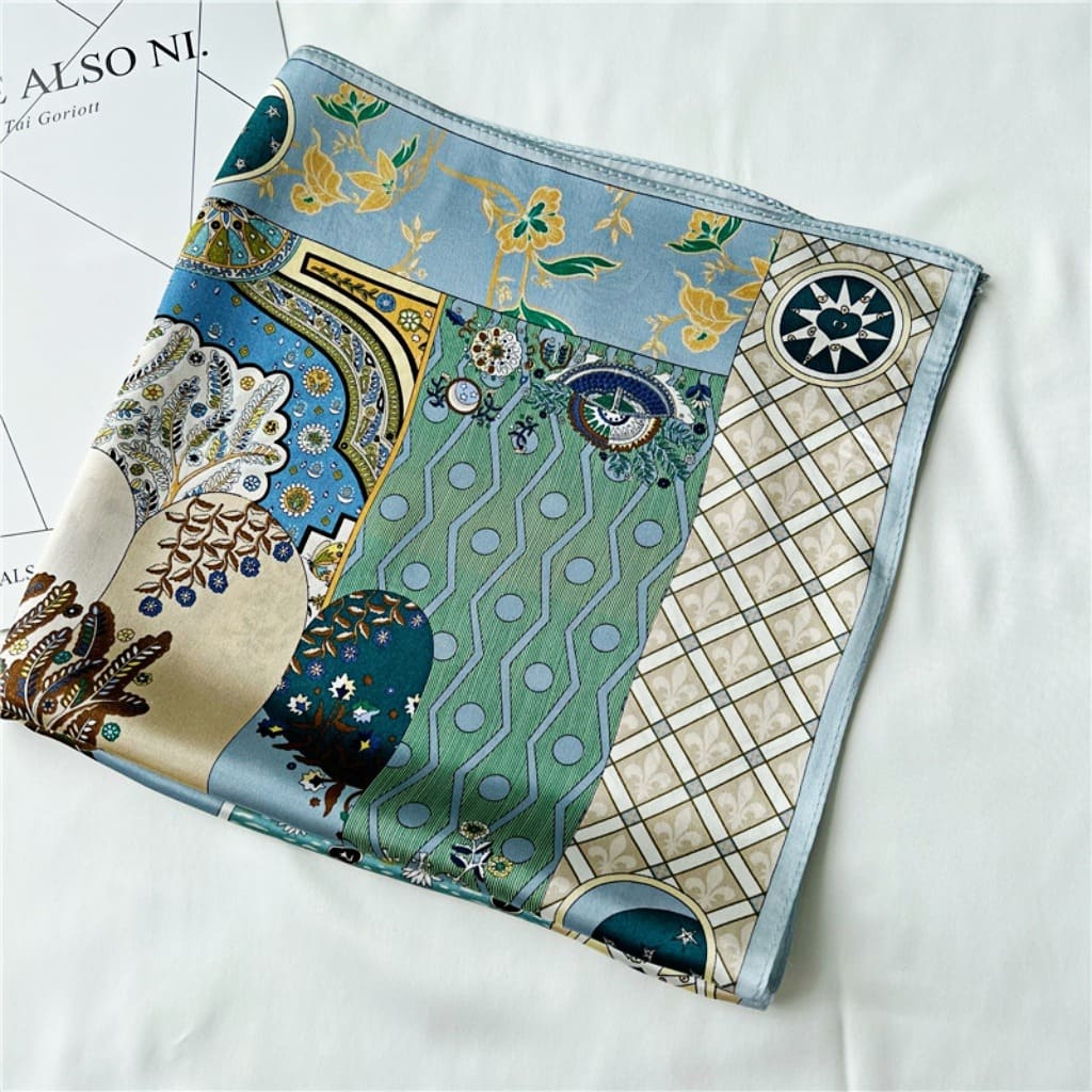 MaraSilk Pure Mulberry Silk Scarf Square Crepe Satin MS34-10