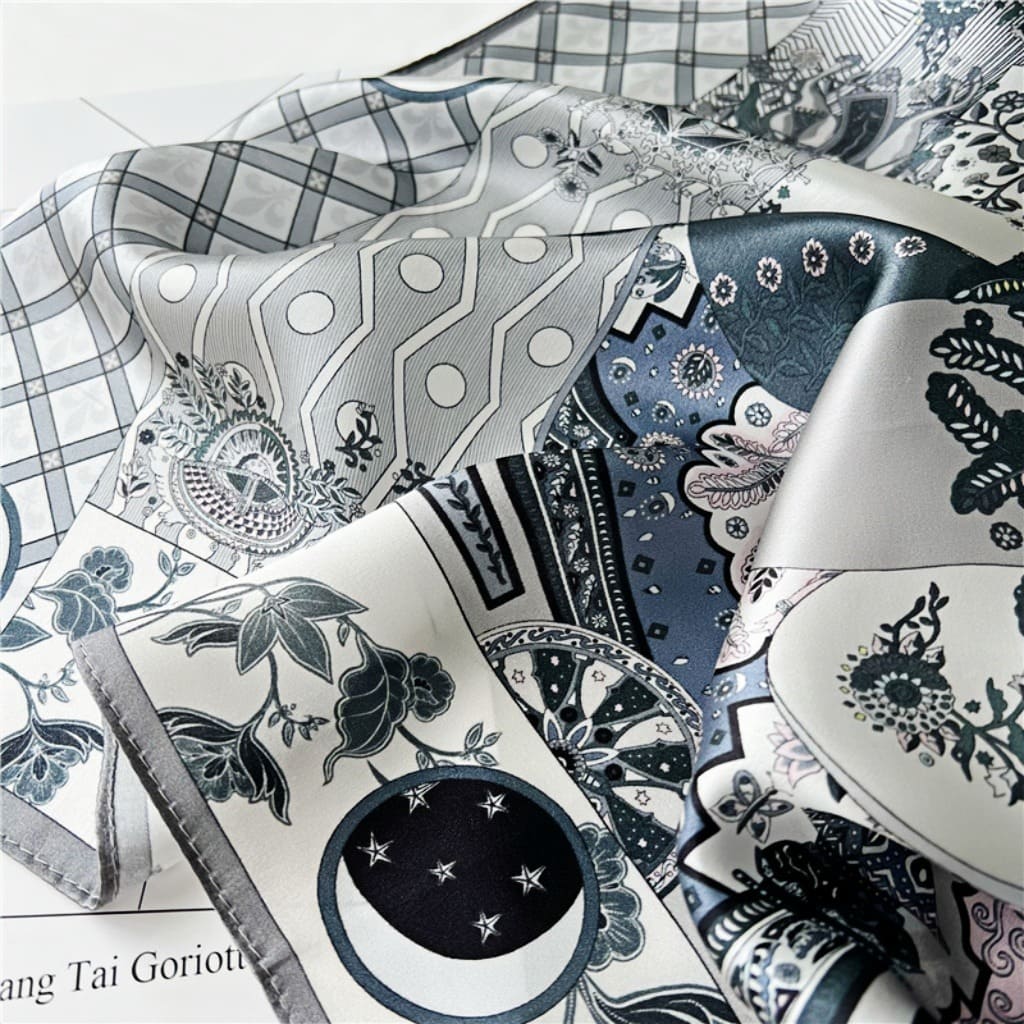 MaraSilk Pure Mulberry Silk Scarf Square Crepe Satin MS34-15