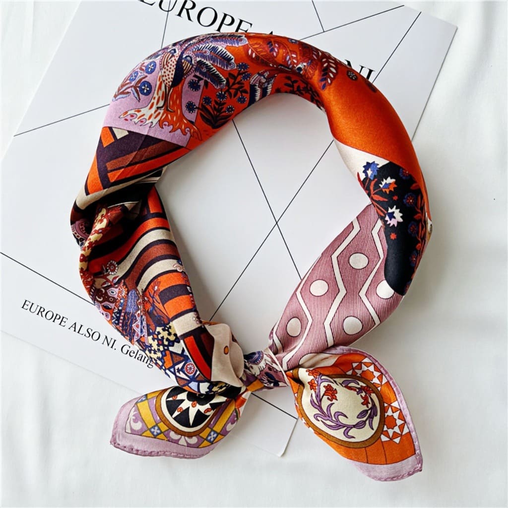 MaraSilk Pure Mulberry Silk Scarf Square Crepe Satin MS34-17