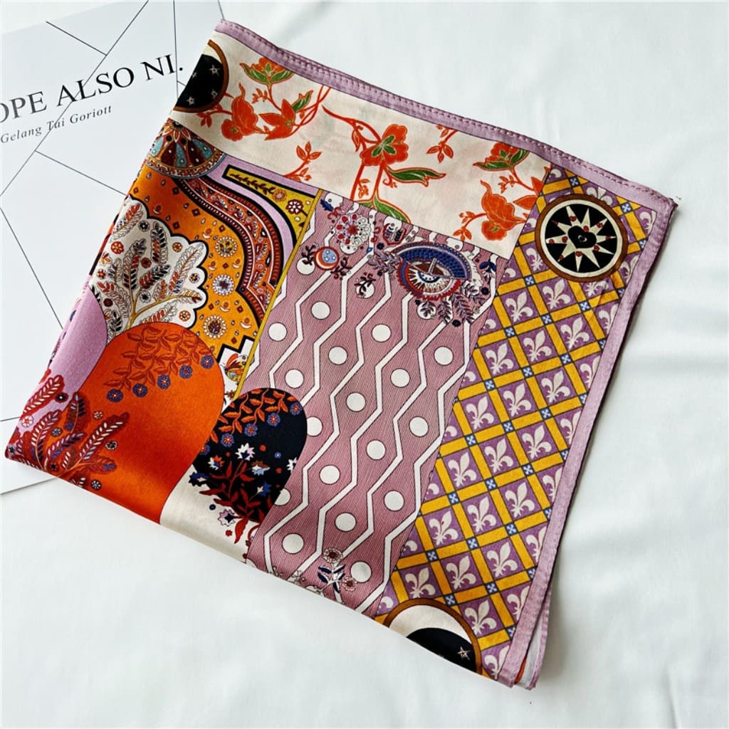 MaraSilk Pure Mulberry Silk Scarf Square Crepe Satin MS34-18