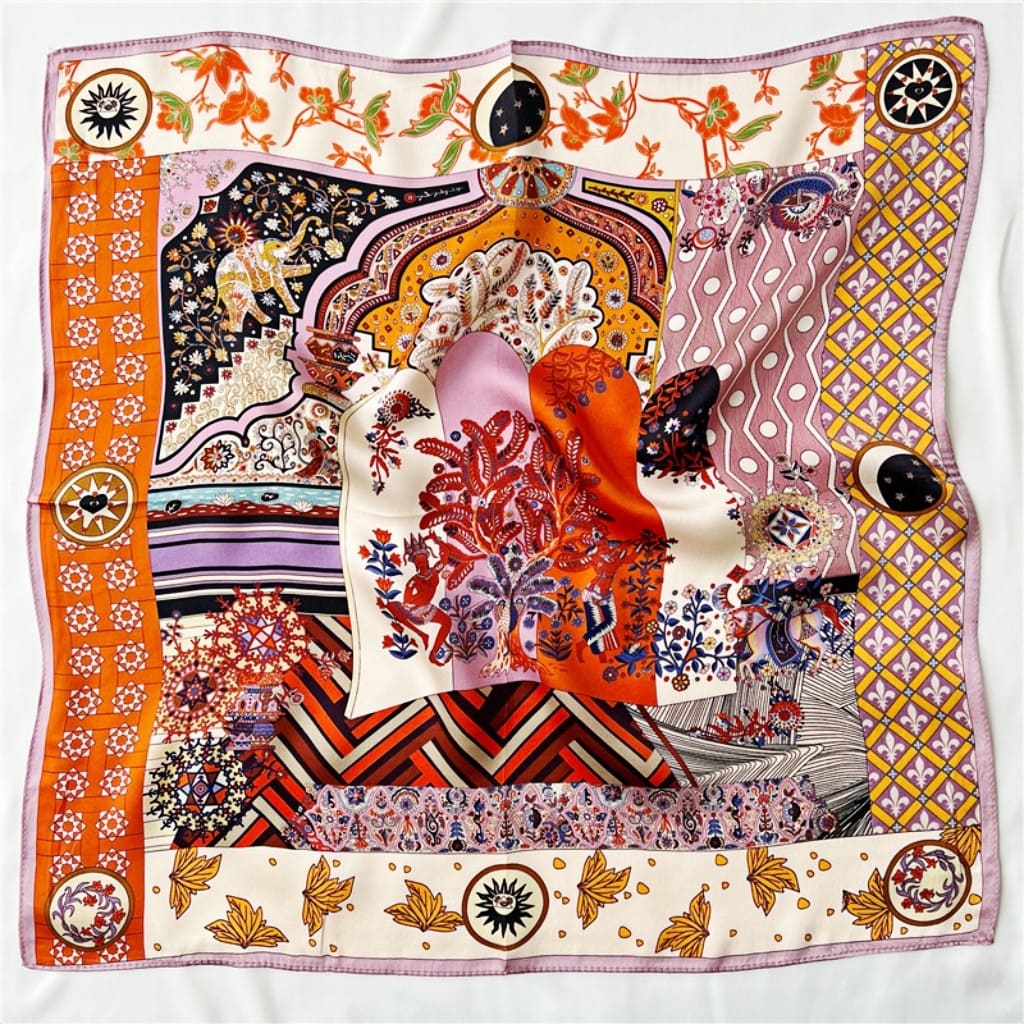 MaraSilk Pure Mulberry Silk Scarf Square Crepe Satin MS34-20