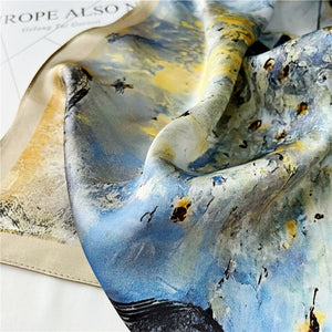 MaraSilk Pure Mulberry Silk Scarf Square Crepe Satin MS34-3