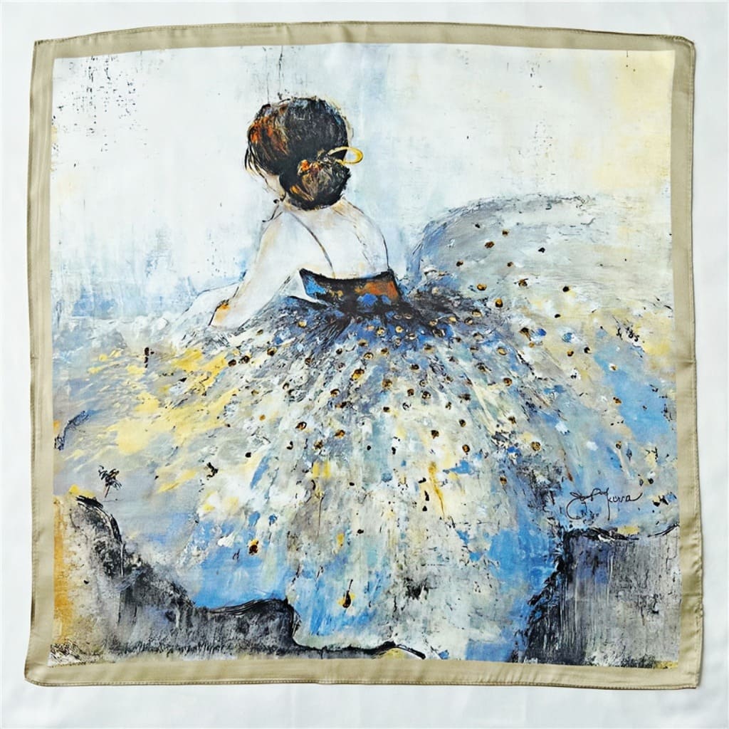 MaraSilk Pure Mulberry Silk Scarf Square Crepe Satin MS34-4